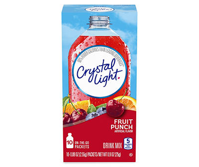 Crystal Light Fruit Punch On-The-Go Powdered Drink Mix, 10 ct - 0.09 oz Packets