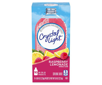 Crystal Light Raspberry Lemonade On-The-Go Powdered Drink Mix, 10 ct - 0.08 oz Packets