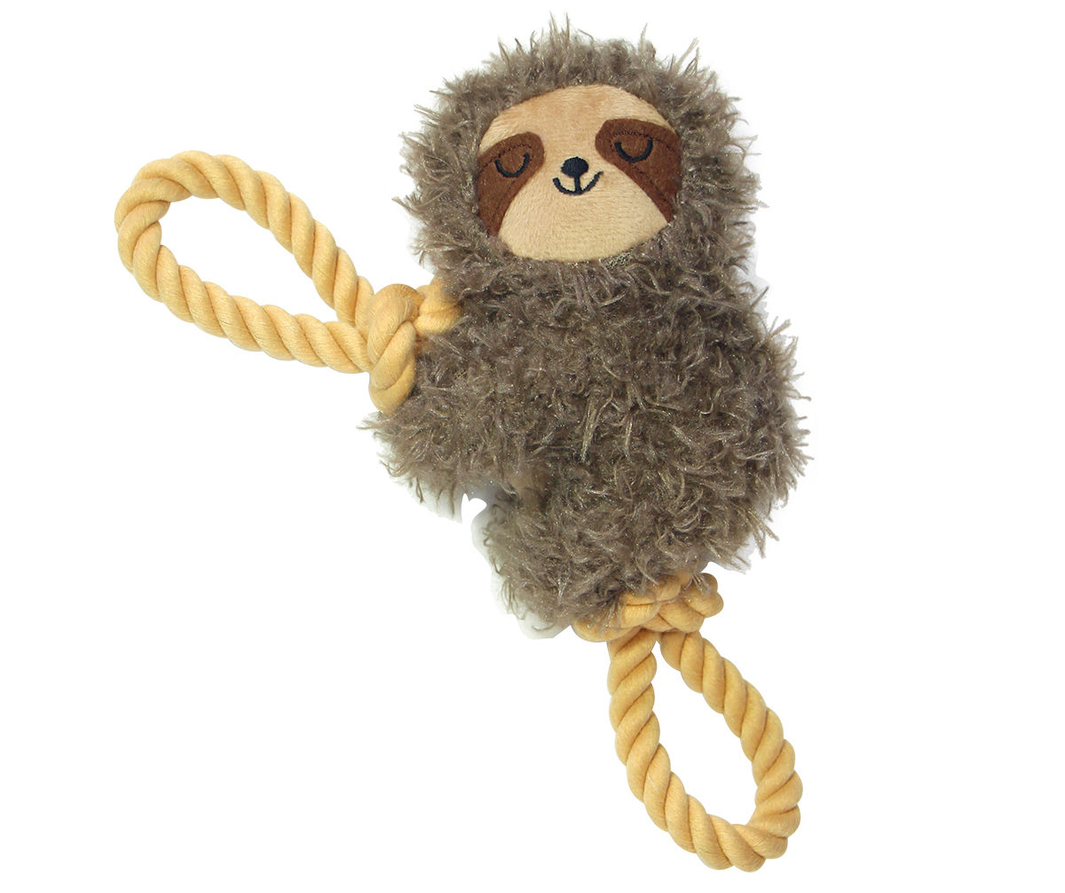 Big Lots Plush Sloth Rope Pet Toy 