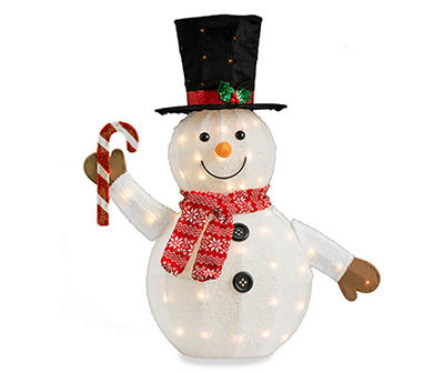 31" Light-Up Snowman & Candy Cane