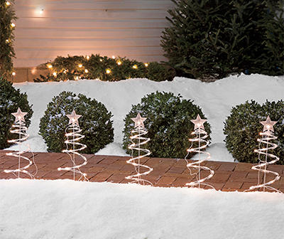 Clear Spiral Tree 5-Piece Pathway Markers Set