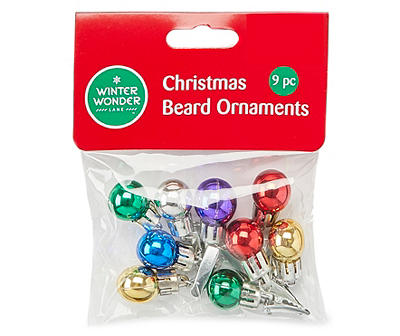 Christmas Beard Ornaments, 9-Pack