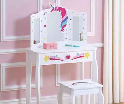 Girls' Unicorn Dress-Up Table & Stool