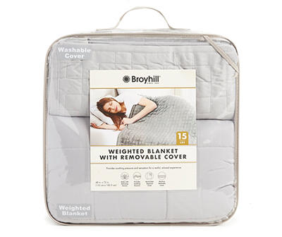 Weighted Blanket with Gray Micromink Cover, 15 Lbs.