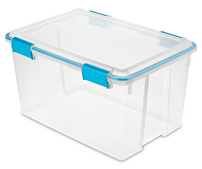 Clear 54-Quart Gasket Storage Box with Latches