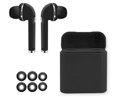 Black In-Ear Bluetooth True Wireless Earbuds with Charging Case