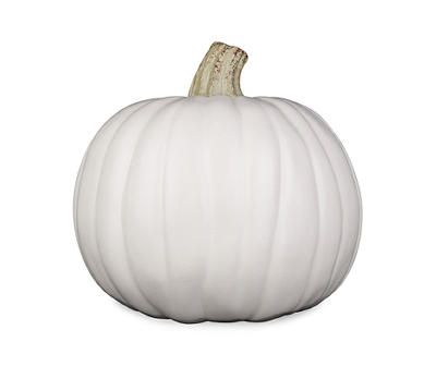 8.27" Craft White Semi-Glossy Artificial Pumpkin