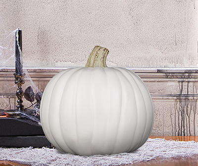 8.27" Craft White Semi-Glossy Artificial Pumpkin