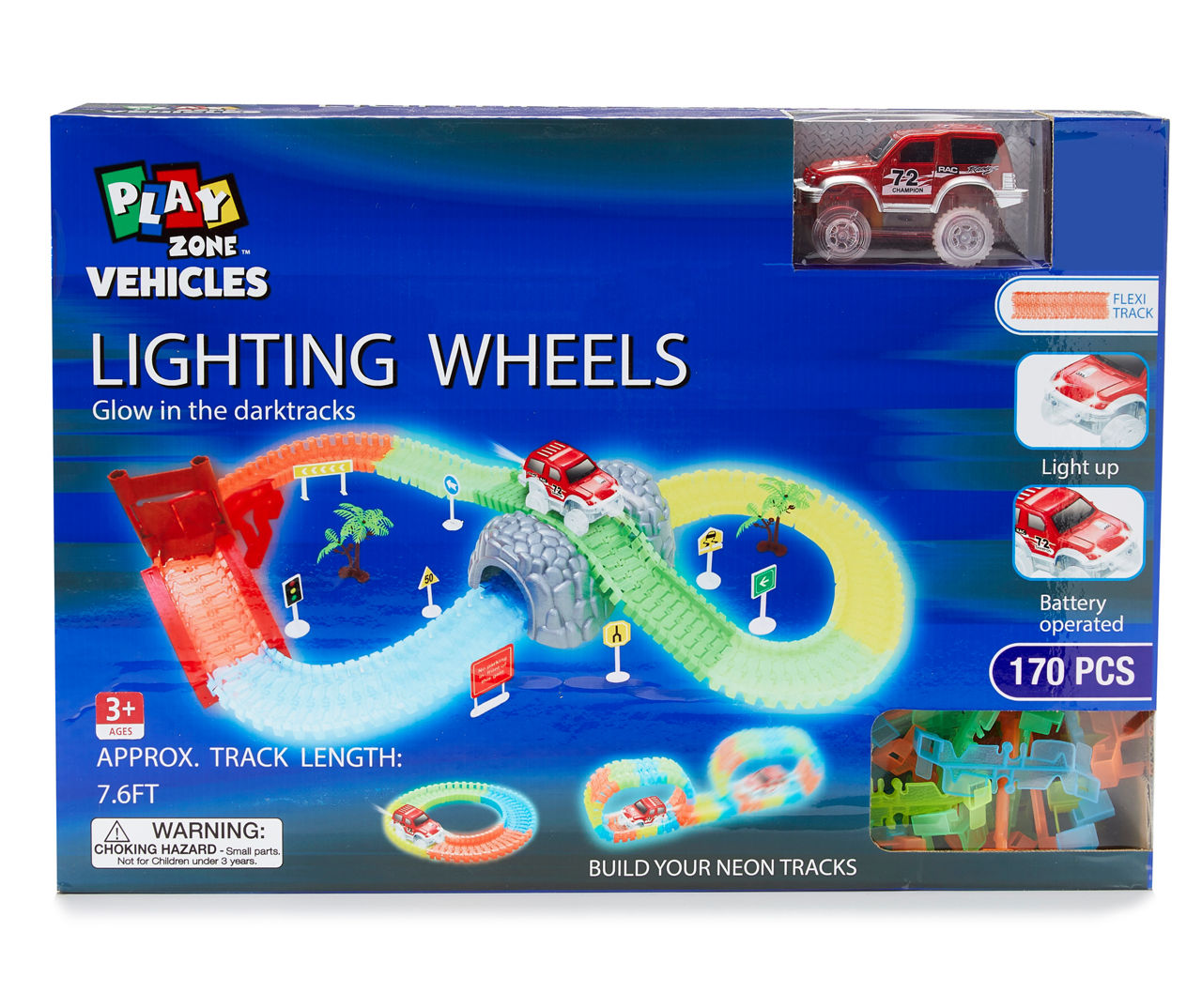 Play Zone Vehicles Lightning Wheels 170Piece Track Set Big Lots