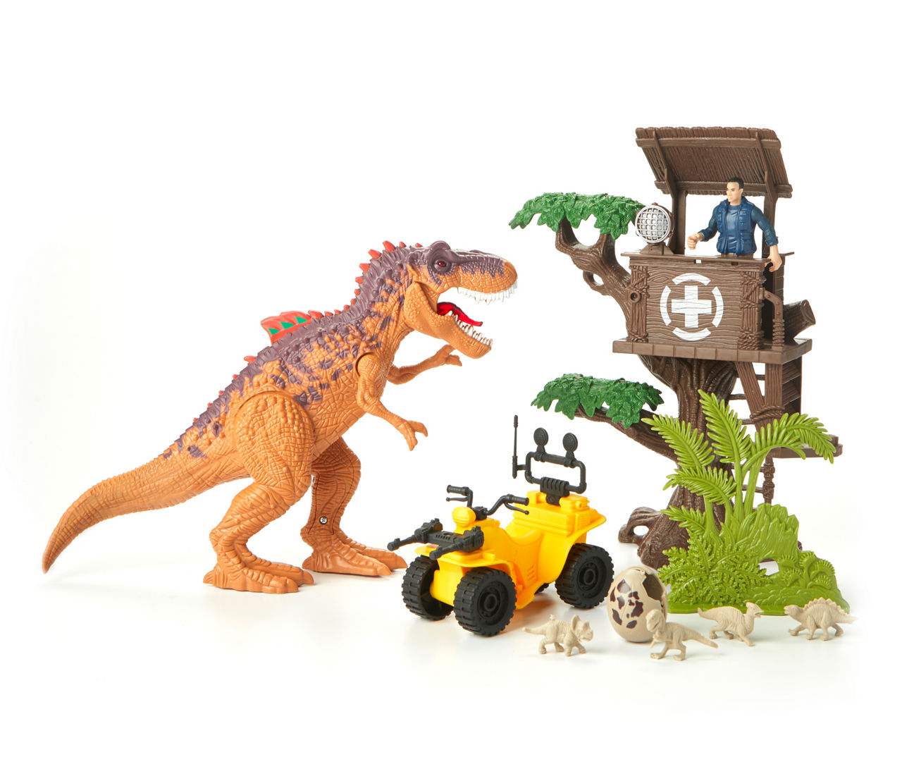 Dino Valley Tower Assault 19-Piece Play Set