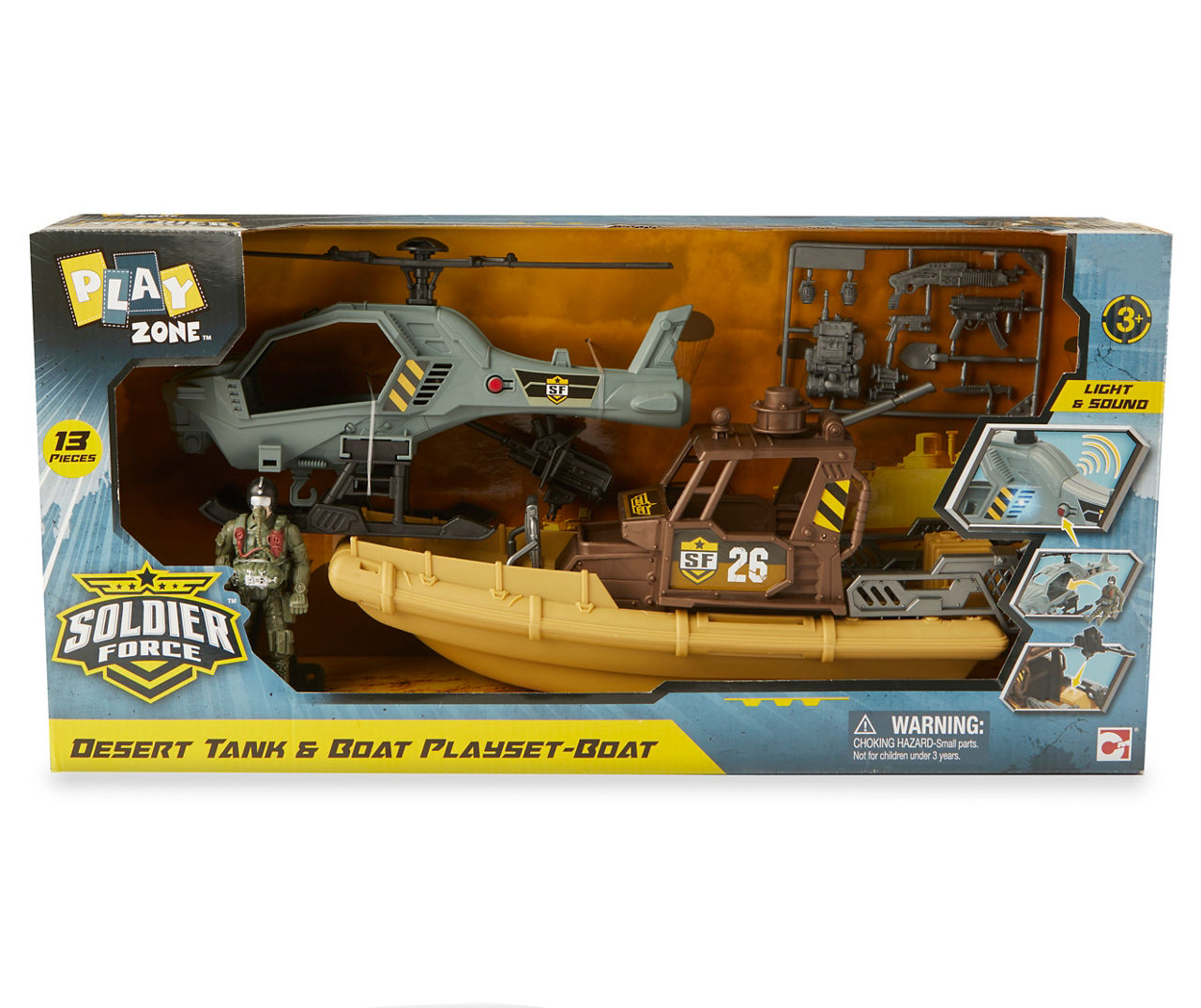 Play Zone Soldier Force Helicopter & Boat Play Set Big Lots