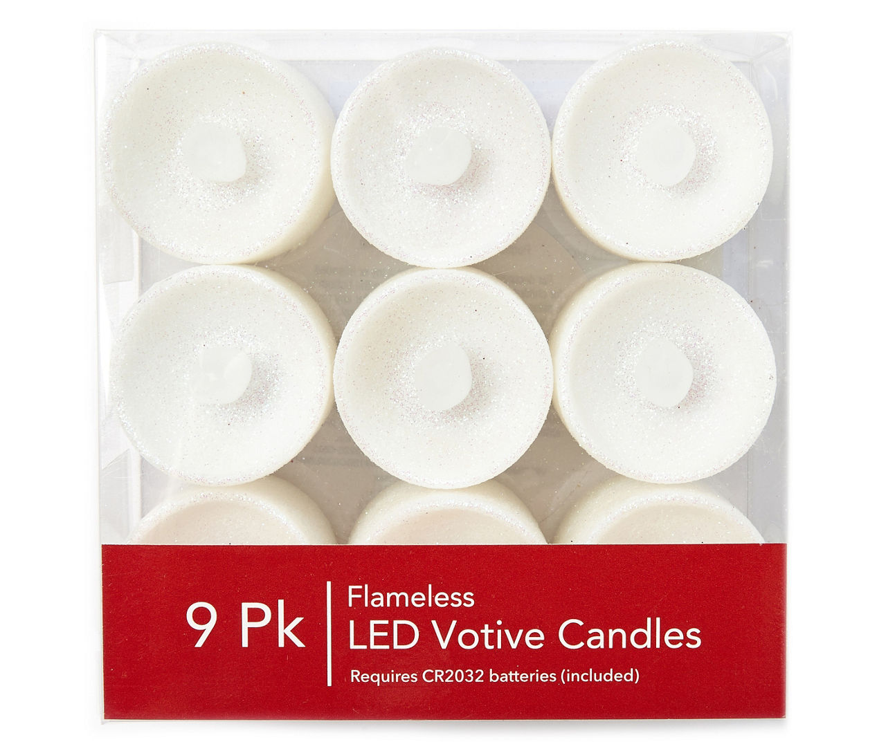 White Glitter LED Votive Candles, 9Pack Big Lots
