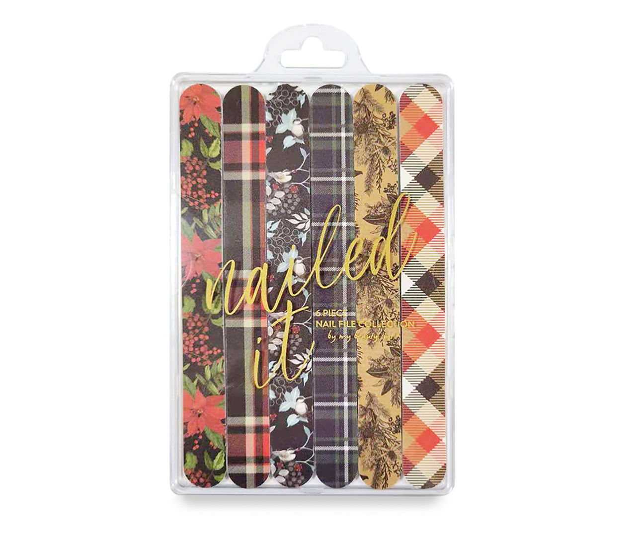 My Beauty Spot Nailed It Assorted Plaid Holiday Nail Files, 6Pack