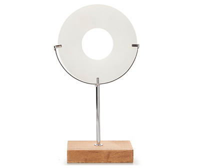 BHE BLHV WHITE CIRCLE STAND TABLE DECOR