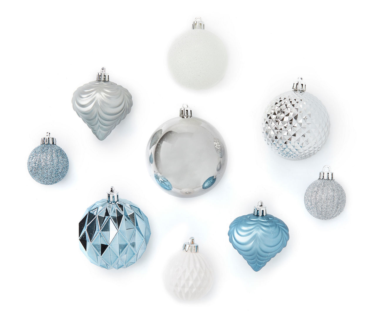 Winter Wonder Lane Polar Frost 50-Piece Shatterproof Plastic Ornament ...