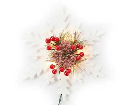 Snowflake & Pinecone Light-Up Tree Topper