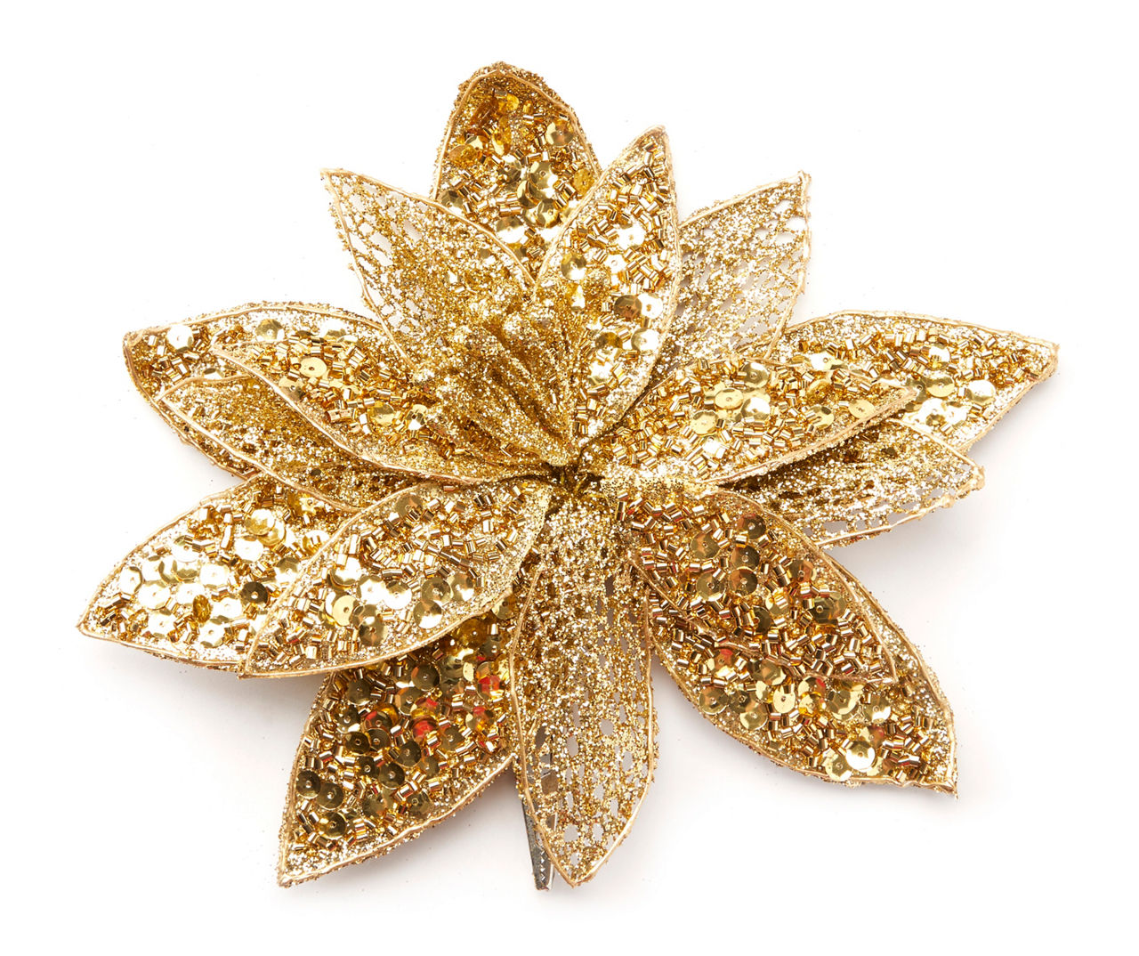 Winter Wonder Lane Gold Sequin & Glitter Flower Clip | Big Lots