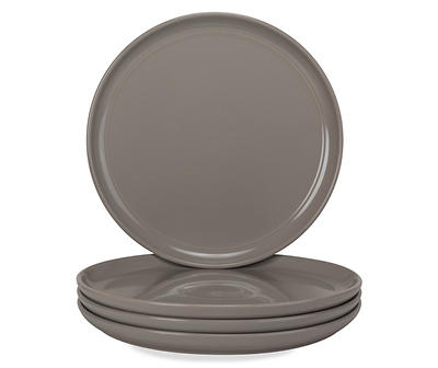 Gray Ceramic 4-Piece Dinner Plate Set