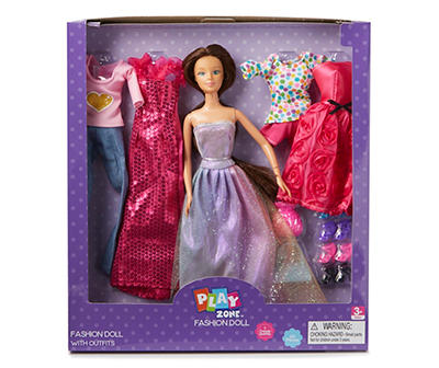 Fashion Glitter Barbie Doll Glamour Style With Purple Dress for sale online 