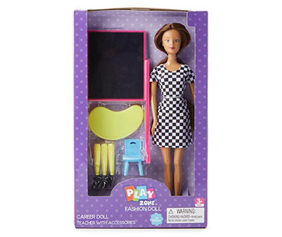 Career Teacher Doll & Play Set, Brown Hair