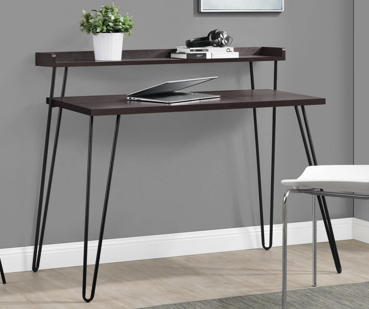 Ameriwood Haven Espresso Retro Desk with Riser Big Lots