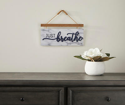 "Just Breathe" Beaded Hanging Plaque