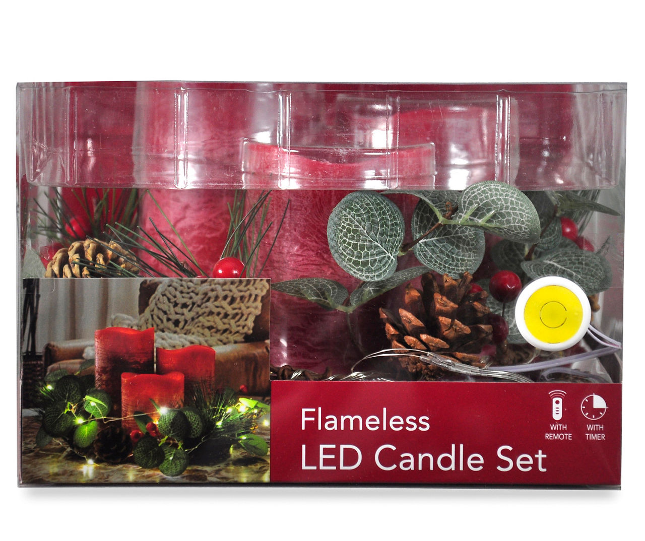 Red LED Candle Centerpiece with LightUp Ring Big Lots