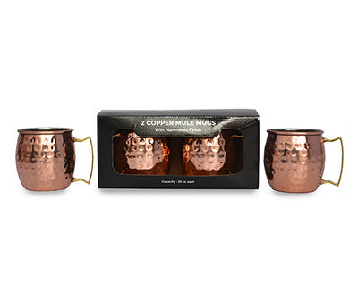 20-Oz. Copper Hammered Moscow Mules, 2-Pack