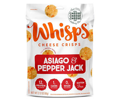 Asiago & Pepper Jack Cheese Crisps, 2.12 Oz.