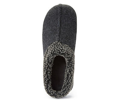 Men's Medium Black Wool Clog Slippers