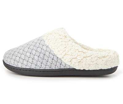 Women's X-Large Gray Sweater Knit Clog Slippers