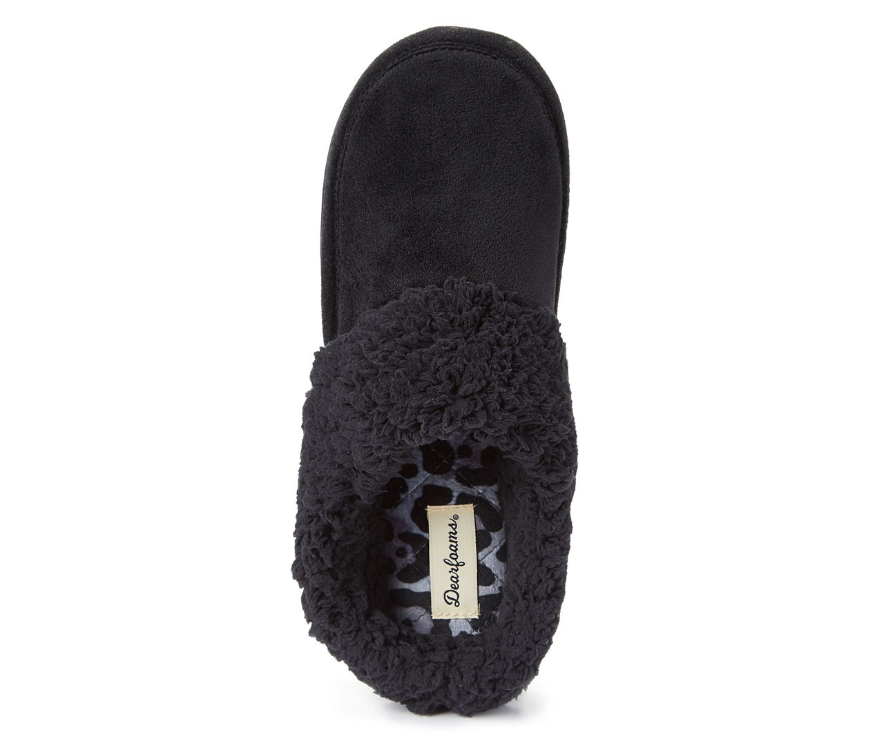 Women's X-Large Black Velour Clog Slippers