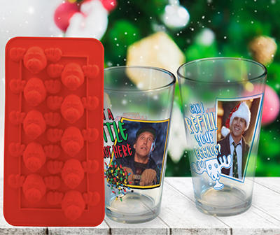 National Lampoon's Christmas Vacation Glass & Ice Cube Tray Set