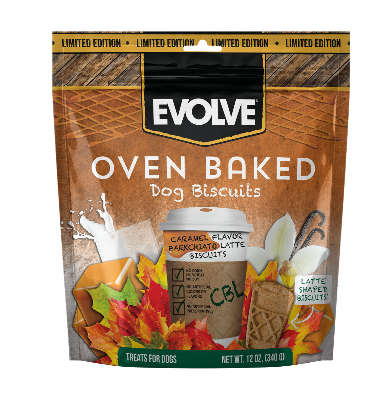 Evolve Caramel Barkchiato Latte Dog Biscuits 12 Oz. Big Lots