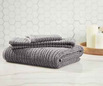 Charcoal Performance Rib Bath Towel