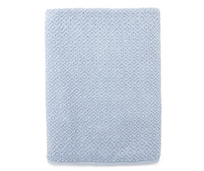 Denim Blue Diamond Textured Bath Towel