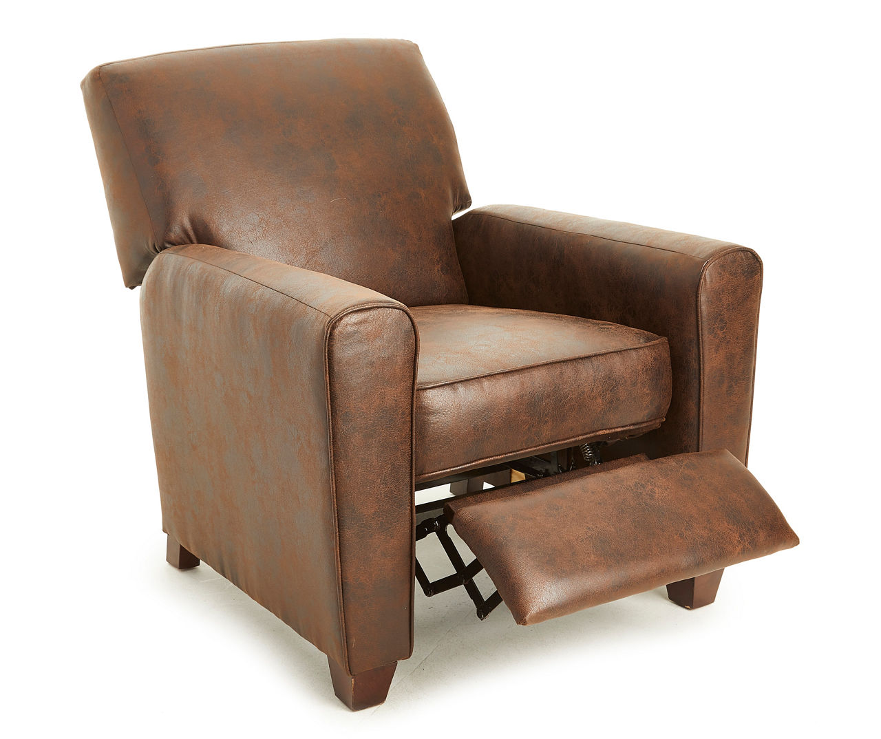 Mocha faux leather online push back recliner