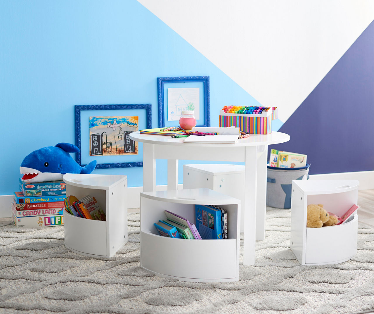 Dream Street Kids Round 5-Piece Storage Table Set