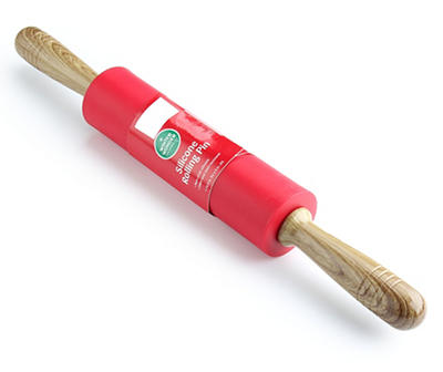 Red Silicone Rolling Pin, (16