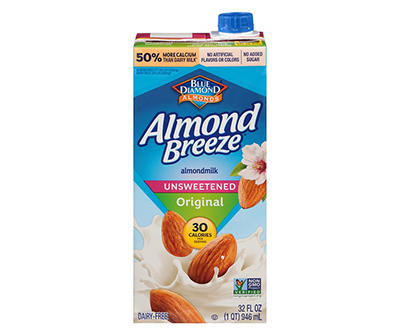 Almond Breeze Unsweetened Original Shelf-Stable Almondmilk, 32 oz