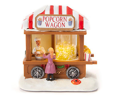 5" Popcorn Wagon Animated Decor