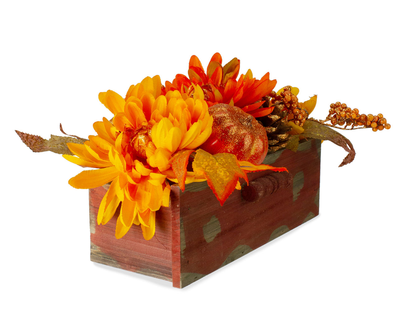 Maple Leaf & Berry Rustic Box Centerpiece