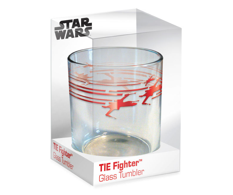 Star Wars Glass Set - X-Wing & TIE Fighter - Collectible Gift  Set of 2 Cocktail Glasses - 10 oz Capacity - Classic Design - Heavy Base:  Mixed Drinkware Sets