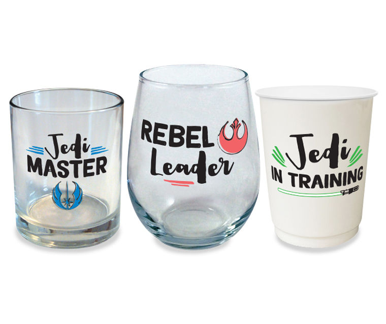 Disney Star Wars 3 Pc. Family Drinkware Set Glasses NEW