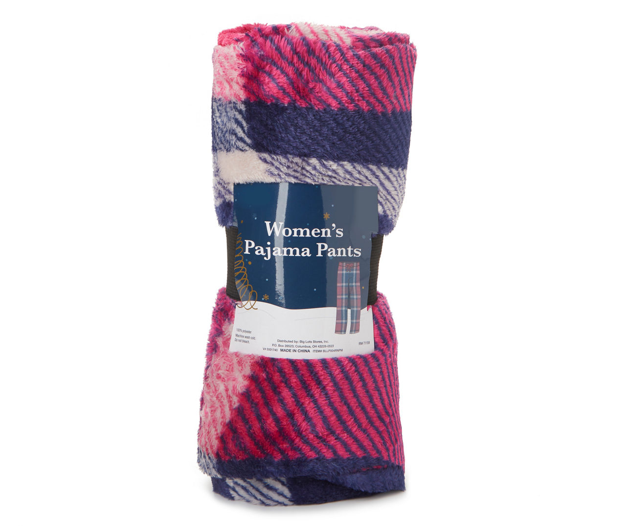 Fleece Pajama Pants (Pink Plaid)
