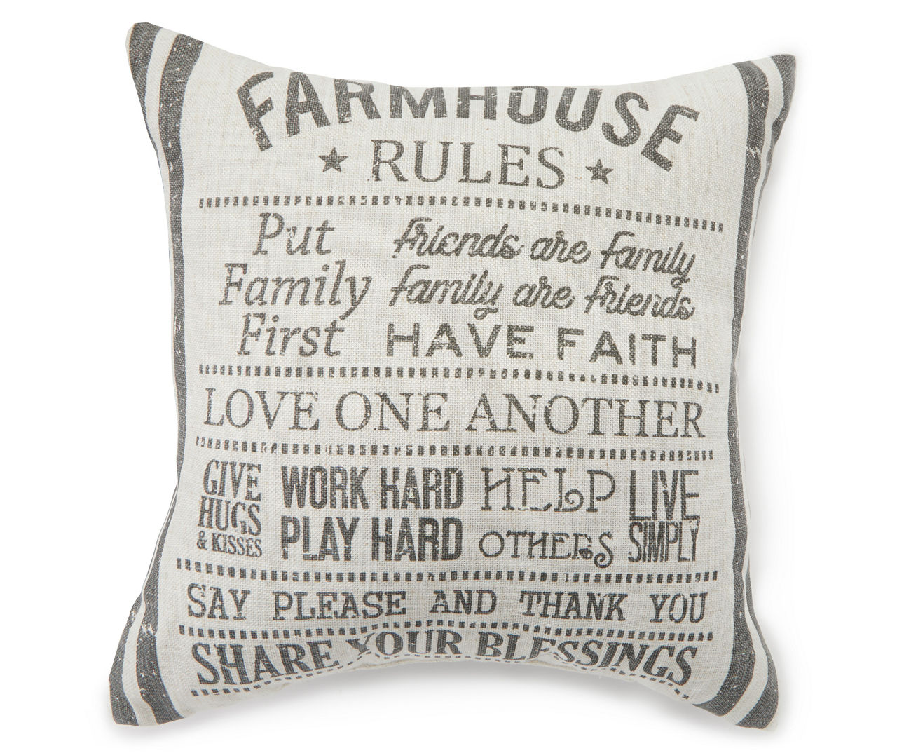 Farmhouse Rules Throw Pillow