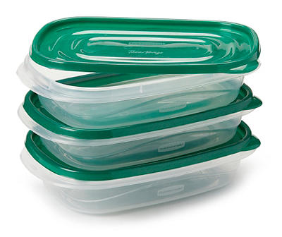 Rubbermaid TakeAlongs Pine 4 Cup Rectangles Containers, 3-Pack