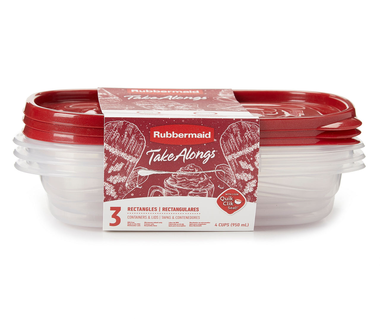 Rubbermaid Take-Along Rectangular Container - 2 Pack - Mulled