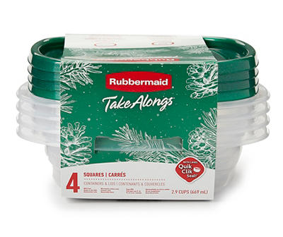 TakeAlongs Pine 2.9 Cup Squares Containers, 4-Pack