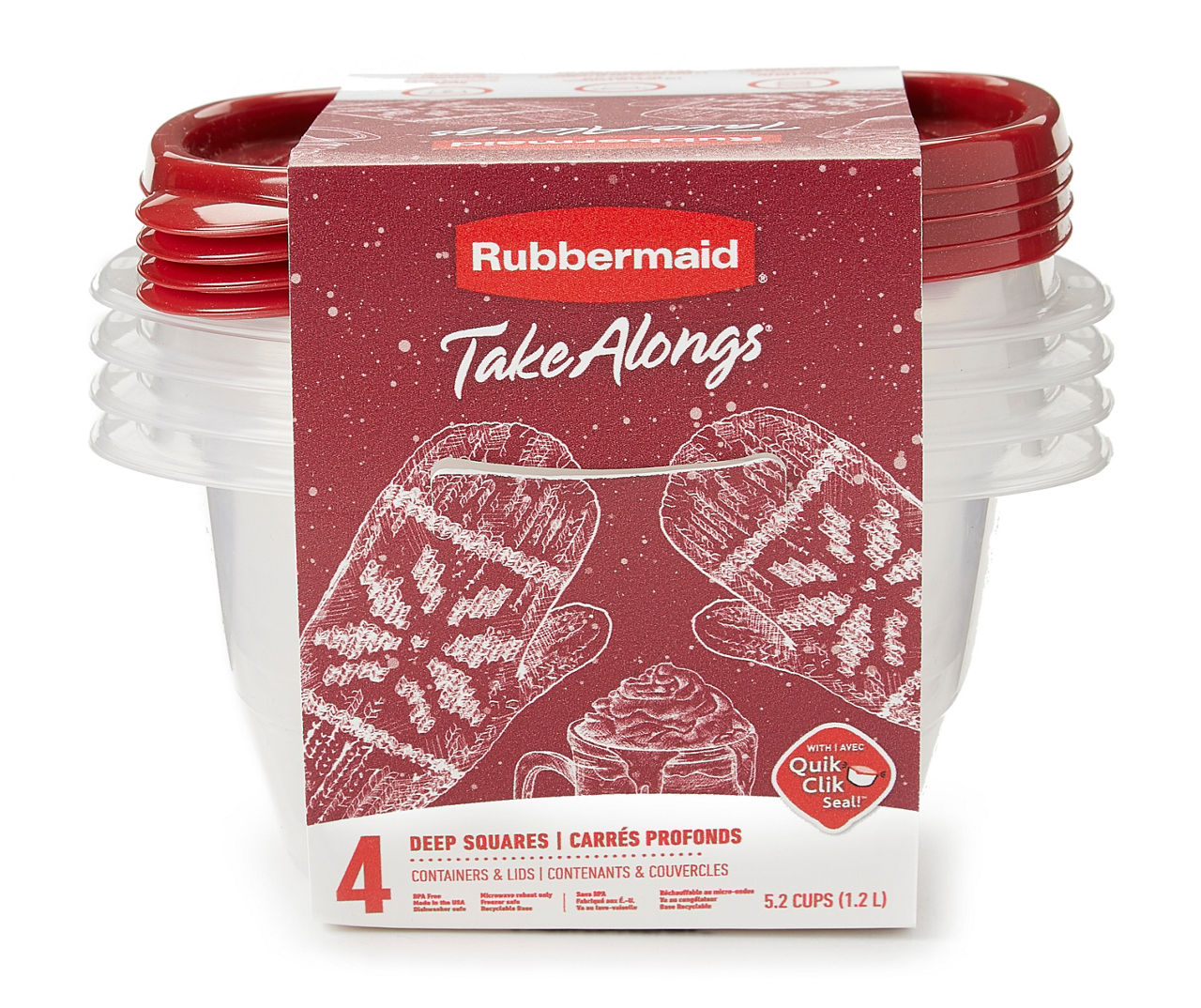 Rubbermaid TakeAlongs Mule Spice 5.2 Cup Deep Squares Containers